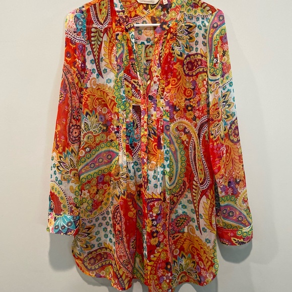 Soft Surroundings Colorful button front tunic. - Picture 13 of 15